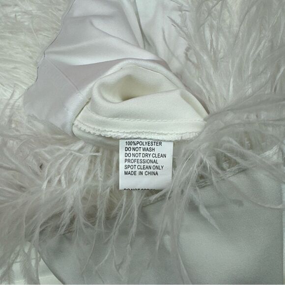 Mac Duggal Strapless Jumpsuit With Feather Trim Size 6 NWT Retail $398 - Picture 11 of 16